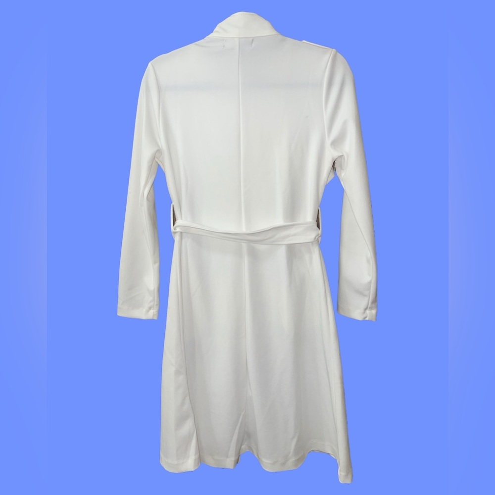 NWT 🆕#130 LOVE TREE, MARA, WAIST TIE ZIP UP LONG LINE TRENCH COAT JACKET, SMALL - Picture 7 of 12